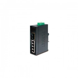 IP30 Slim Type 4-Port Industrial Ethernet Switch + 1-Port 100Base-FX(15KM) (-40 - 75 C)
