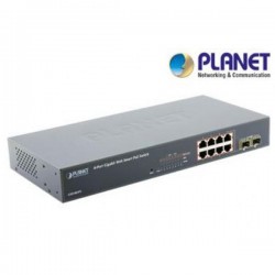 8-Port Web/Smart Gigabit PoE (802.3af) Switch with 2-Port SFP