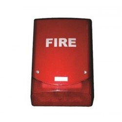 24V DC Flaşörlü 128dB Harici Siren (Kırmızı)