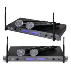 UHF  100 Kanal Çift Anten Dijital Alıcı Çift El Tipi Telsiz Mikrofon Seti