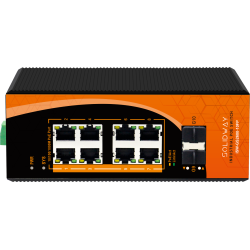 8 Port 10/100/1000M PoE Port +2 Port Gigabit SFP + 1 Port Console Port Port (240 Watt), Endüstriyel PoE Gigabit Ethernet Switch (Layer2/L2+)